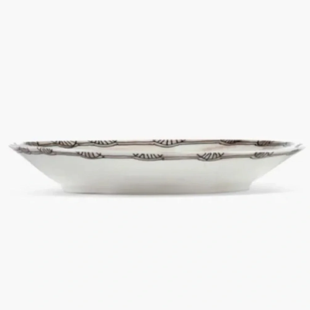 SERAX Marni Handcrafted Mirtillo nude Midnight Flower Fine Bone China Deep Plate
